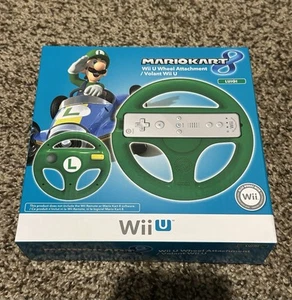 Hori Mario Kart 8 Racing Wheel For Wii U Luigi Green Free Shipping RARE!! - Picture 1 of 3
