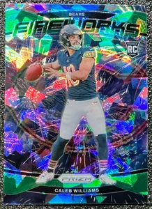 Caleb Williams 2024 Panini Prizm #25 Fireworks Green Ice Prizm (RC) Bears - Picture 1 of 2