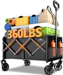 Collapsible Wagons Carts Foldable - Portable Heavy Duty Folding Beach Wagons Car - Picture 1 of 8