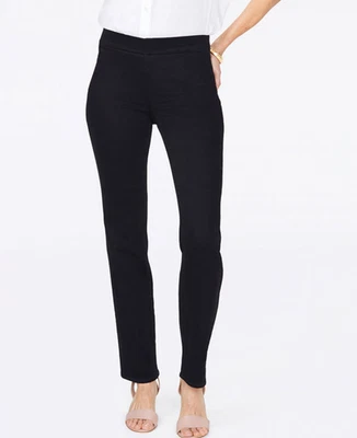 NYDJ Pull on Marilyn Straight Pull-On Jeans BLACK Size 6 NWT - Image 1 of 4