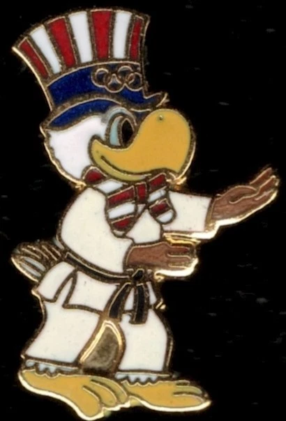 Bonito prendedor deportivo mascota judo olímpica Los Angeles Sam 1984 Foto 1 de 1