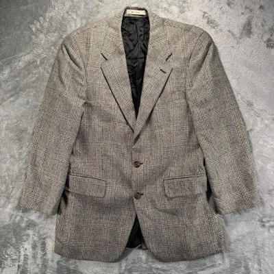 Blazer Vintage Chaps Ralph Lauren Hombres 38R Beige Pata de Gallo Lana Seda Chaqueta Años 90 Foto 1 de 4