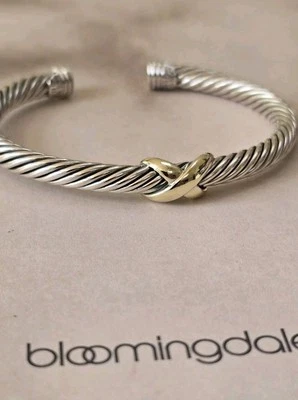 Auténtico Cable David Yurman 5 MM con Oro Amarillo 14K X MEDIANO Foto 1 de 4