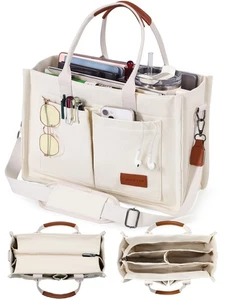 Borsa Tote in Tela da Donna con Chiusura a Cerniera e Scomparti Singoli per W... - Foto 1 di 6