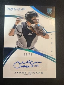 2015 PANINI IMMACULATE ROOKIE JAMES MCCANN AUTO 51/49 Arkansas Razorbacks - Picture 1 of 2
