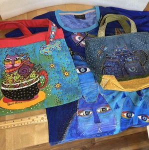 Laurel Burch Katze Tasche Handtasche Beuteltasche L Shirt Paket 3 Artikel - Bild 1 von 11