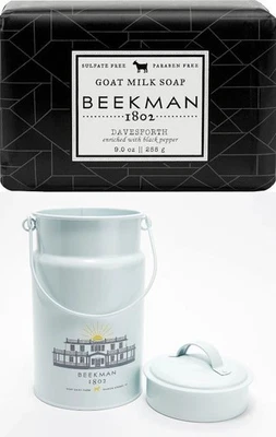 Jabón Beekman 1802 Davesforth 9 oz.  Jarra de leche y granja lechera cubo de hojalata ENVÍO INCL. Foto 1 de 3