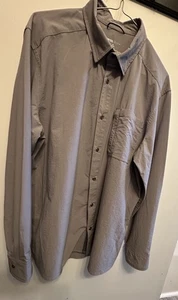 Gray Long Sleeved Button Up Swiss Tek Large Men’s Shirt - Picture 1 of 14