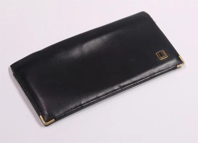 Dunhill Black w/ Gold Trim Long Bifold Wallet Men's Made in Italy - Image 1 of 4