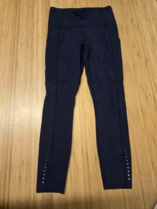 Lululemon Fast free Tight Womens 6 Navy Blue High Rise Leggings Pockets - Picture 1 of 9