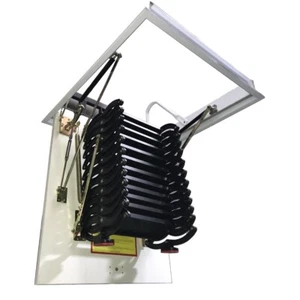 9.84ft Black Attic Pull Down Ceiling Ladder Stairs Folding Ladder Loft Stairs - Picture 1 of 22