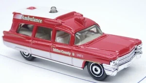 Caddy Matchbox 1963 Cadillac Ambulancia Rojo "Miller County" Años 60 '63 Escala 1:81 - Imagen 1 de 2