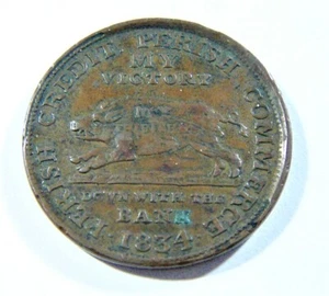 Ficha de tiempos difíciles políticos de 1834 - jabalí corriendo - HT10 - Imagen 1 de 2