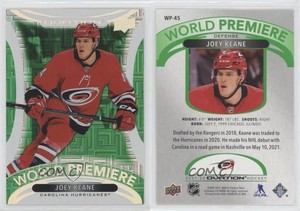 2021-22 Upper Deck Ovation World Premiere Green /25 Joey Keane #WP-45 Rookie RC