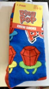 NWT RING POP CREW SOCKS SHOE SIZE 6-13 ONE PAIR NOVELTY SOCKS - Picture 1 of 1
