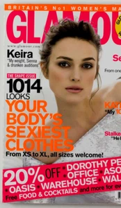 KEIRA KNIGHTLEY ON SIENNA MILLER + KATE MOSS + STALKER ARTICLE Glamour magazine - Picture 1 of 2