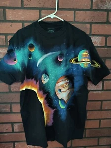 Camicia vintage Galaxy Solar System Habitat DOP taglia grande - Foto 1 di 3