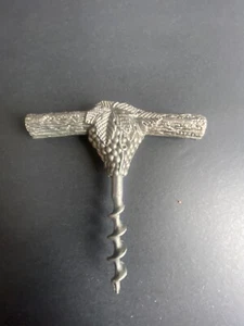 vtg cork screw casted metal grape leave bunch textured - Bild 1 von 6