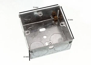 Flush Mount Metal Pattress Electric Back Box Single 1 Gang 35mm Pack Of 10 - Picture 1 of 1