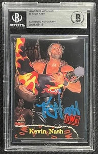 KEVIN NASH SIGNED 1998 TOPPS WCW NWO #3 CARD BECKETT AUTO 119 - Picture 1 of 2