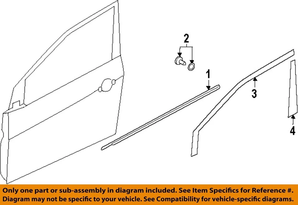KIA OEM 14-18 Forte,Forte5 Front Door Exterior Trim-Belt Molding 82210A7000 - Image 1 of 1