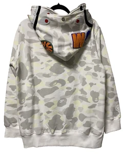 BAPE DOUBLE SHARK HERREN HOODIE MIT DURCHGEHENDEM REISSVERSCHLUSS A BATH APE WEISS CAMO GRÖSSE M - Bild 1 von 24