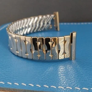 Vintage 19mm 18mm Gold-Filled Short Expansion Kreisler Unused 1950s Watch Band - Picture 1 of 7