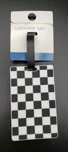 Protégé Designer Luggage Tag - "Black & White Checkered" New - Picture 1 of 5