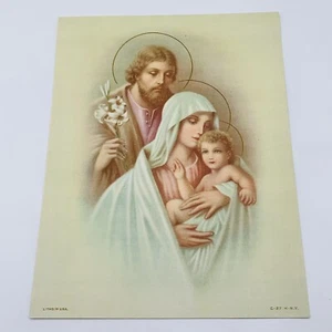 Jesus Christus Maria Josef Litho Druck Ostern 1930er Vintage USA C-27 H-N.Y. 8” - Bild 1 von 17