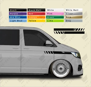 Fits VW T4 T5 T6 Transporter - Wing Stripe Decals Campervan Motorhome Stickers - Picture 1 of 17