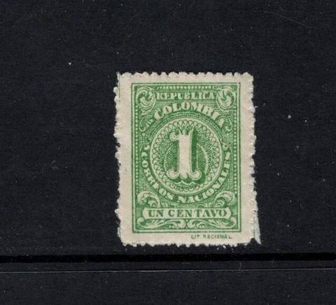 Colombia  1904 1c yellow green  Numeral Mint Sc 326 Cover