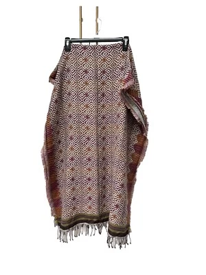 Шарф Ahujasons шерстяной с геометрическими вычурными концами с бахромой женский 77 дюймов длинный оранжевый - Изображение 1 из 4