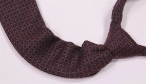 Canali 1934 Exclusive Burgundy/Gray Check Cashmere-Silk Flannel Thick Slim Tie - Picture 1 of 6
