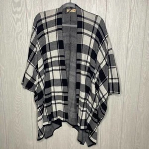 Ruff Hewn shaw black plaid cape - Picture 1 of 4