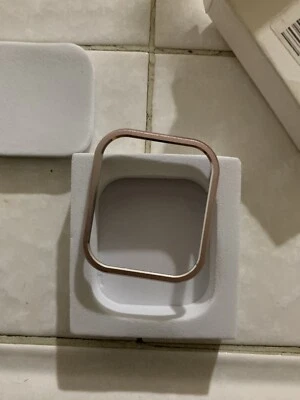 iWatch 44mm Pink Metal Bumper Protect Hard Case Cover Fr Apple Watch - Image 1 of 2