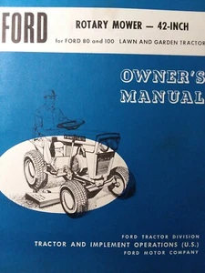 Ford 80 100 early Lawn Garden Tractor 42" Mower Implement Owner & Parts Manual - Picture 1 of 2