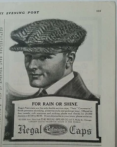 1920 Herren Regal Patrizier Mütze Regen oder Sonnenschein Vintage Original Mode Werbung - Bild 1 von 1