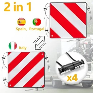 2IN1 Warntafel für Italien UND Spanien 50x50cm Für Fahrradträger Heckträger DHL - Bild 1 von 9