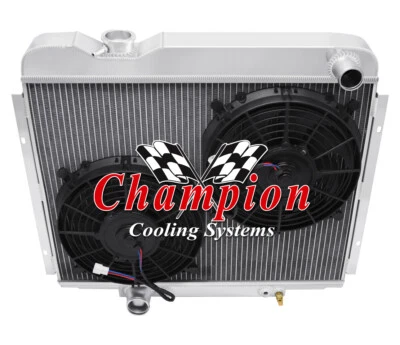 AR Champion 3 Row Radiator W/ 10" Fans for 1965 1966 Ford Galaxie 500 V8 Engine - Image 1 of 4
