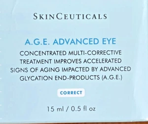 SKINCEUTICALS A.G.E AGE ADVANCED EYE CREAM *NEW* FULL SIZE .5 OUNCES SEALED BOX - Imagen 1 de 1