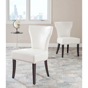 SAFAVIEH Jappic 22''H KD Side Chair Set of 2 Silver Nail Head | Flat Cream | - Picture 1 of 9