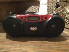 red boombox with cd player 