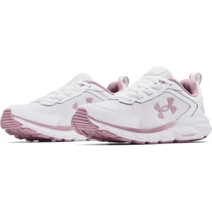 Under Armour 3024591 Women's UA Charged Assert 9 Shoes, White/Pink, Size 6 - Picture 1 of 5