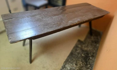 Antique 1900s Farmhouse Dining Table with Folding Legs, Rustic Country Kitchen - Image 1 of 4