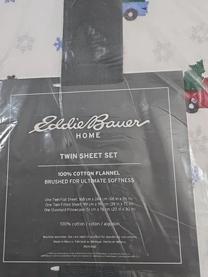 Eddie  Bauer Twin Flannel  Sheets  Christmas Design - Image 1 of 4