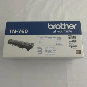 NEW Genuine Brother TN760 TN-760 Black High Yield Toner Cartridge L2350DW Sealed - Afbeelding 1 van 3