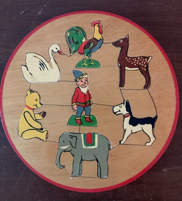 1950's Simplex Round Wooden Puzzle with Original Box - Image 1 of 3