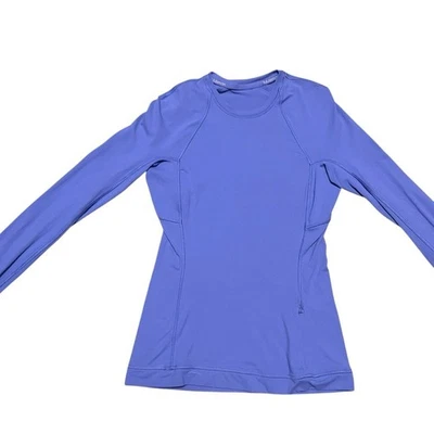 Lululemon It's Rulu Run Long Long Sleeve Shirt Blue 2 Running Gym Callanetics - Image 1 of 4