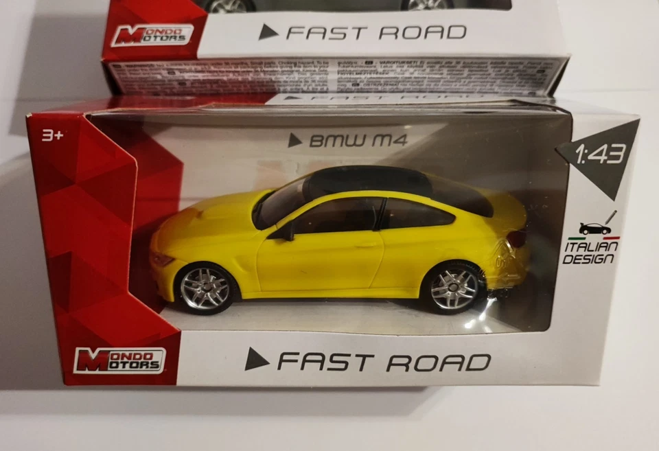 Die cast BMW Serie 4 - M4 gialla modellismo 1:43 Mondo Motors Italian design - Immagine 1 di 1