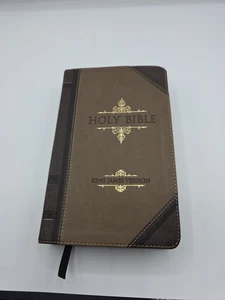 KJV Holy Bible King James Version Brown and Tan Giant Print Faux Leather - Bild 1 von 5